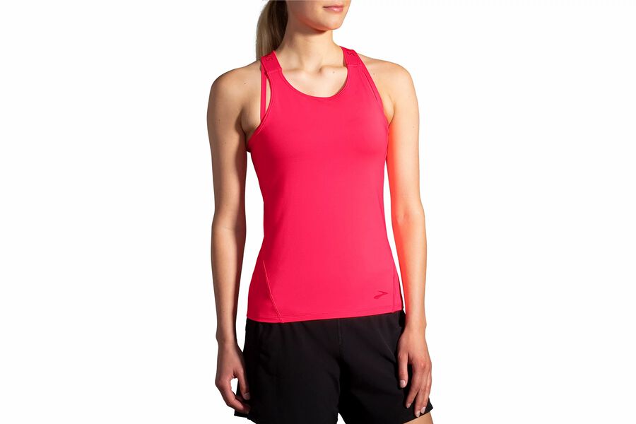 Brooks Women's Pick-Up Tank Tops Fluoro Pink/Brooks ( OIMEN4652 )